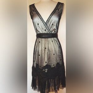 Baraschi Black Sheer Polka Dot Dress